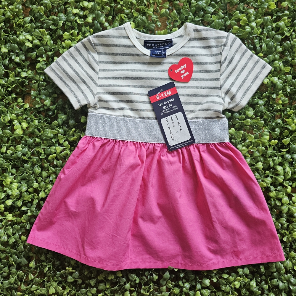 Toobydoo Gray and White Raglan Sundress